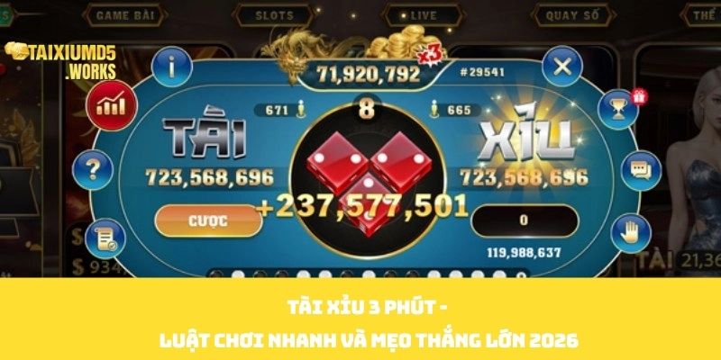 Tài Xỉu 3 Phút - Luật Chơi Nhanh Và Mẹo Thắng Lớn 2026